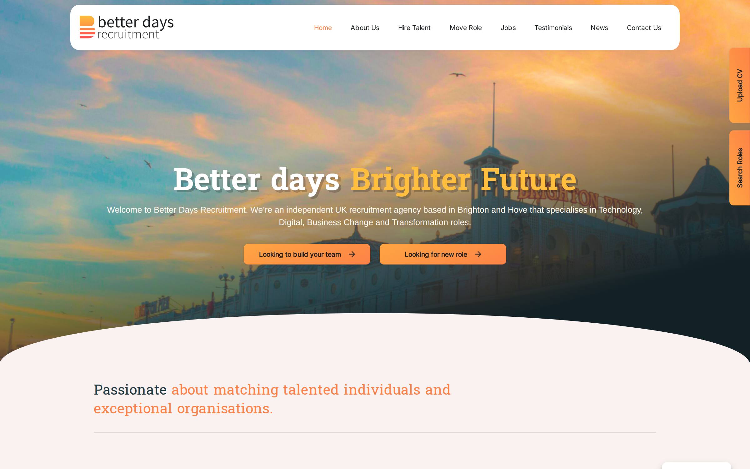 Better Days Recruitment website